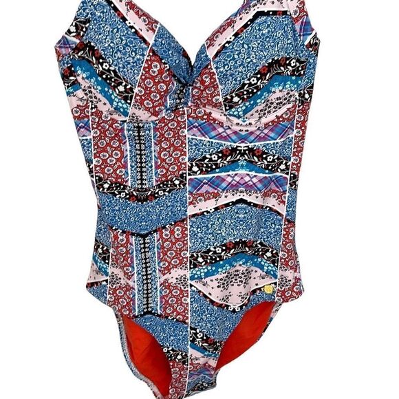 Sunseeker Australia Women's One Piece Swimsuit Blue White Red Patchwork 
Bohemia - Picture 2 of 11
